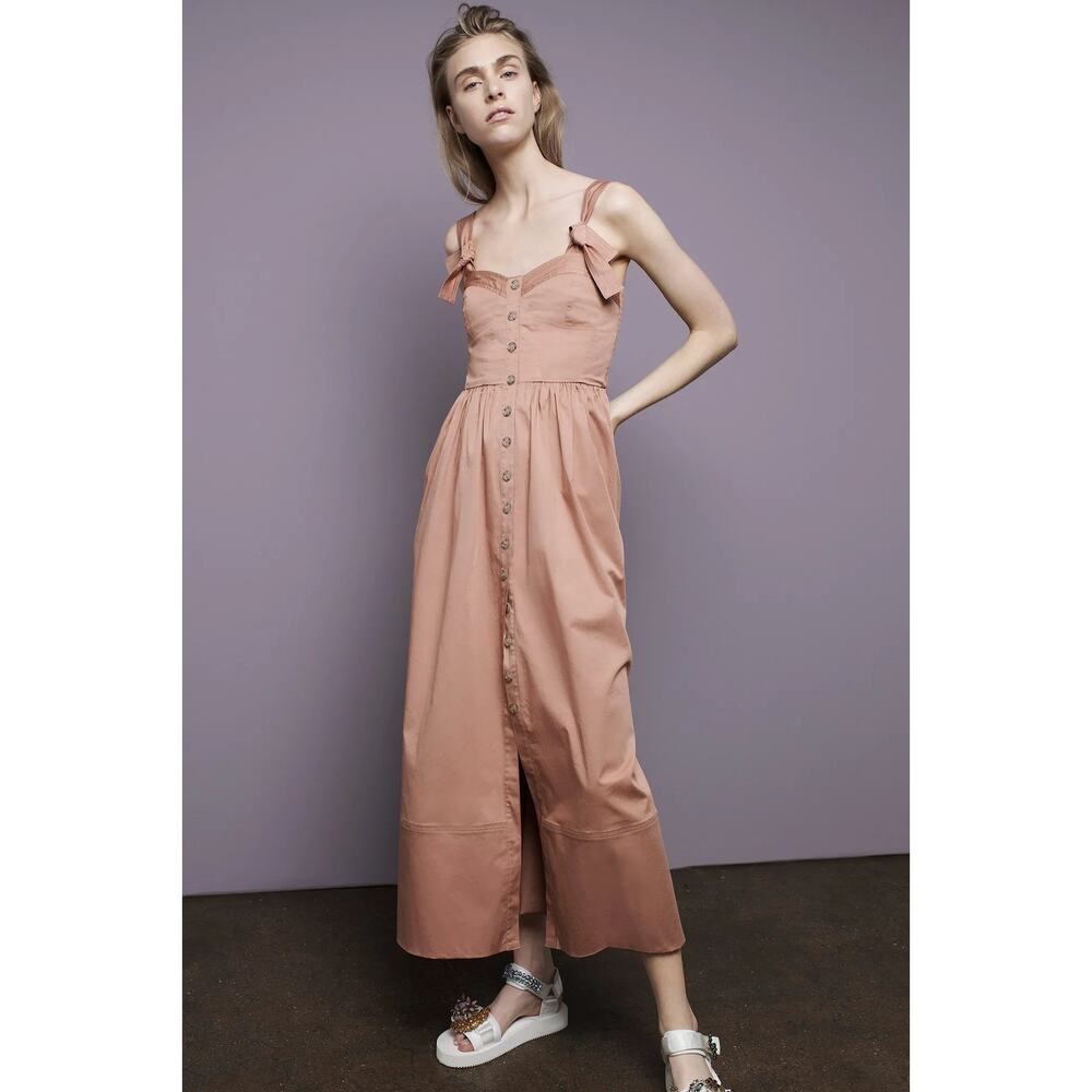 Rebecca Taylor Stretch Cotton Midi Dress Size 2